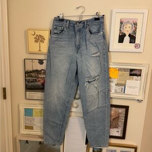 Levi 29 Distressed Light Blue Women's Jeans High Loose Taper